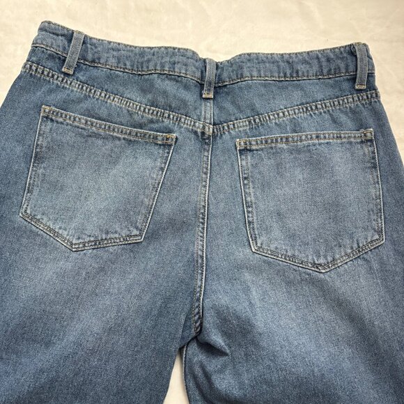 Womens Distressed Patchwork Denim Jeans Embroidered Juniors Size15 No Boundaries - Picture 10 of 13